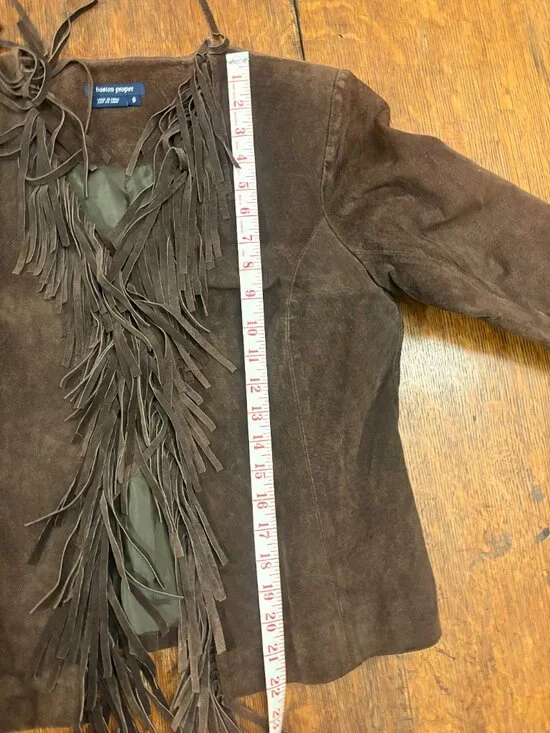 Boston Proper Fringed Suede Jacket - Picture 4 of 4